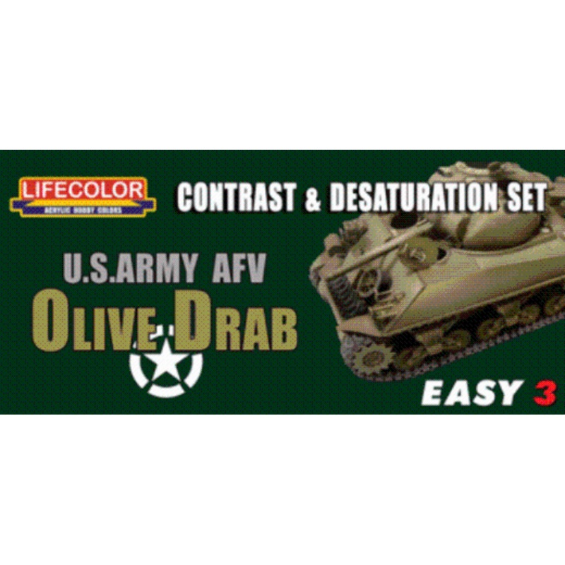 LifeColor MS01 German AFV Dunkelgelb Constrast Acrylic Paint Set