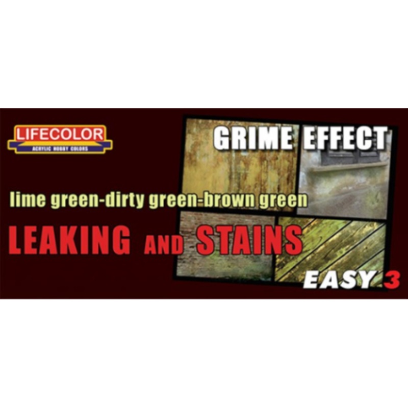 LifeColor MS11 Grime Effect Leaking And Stains Acrylic Paint Set
