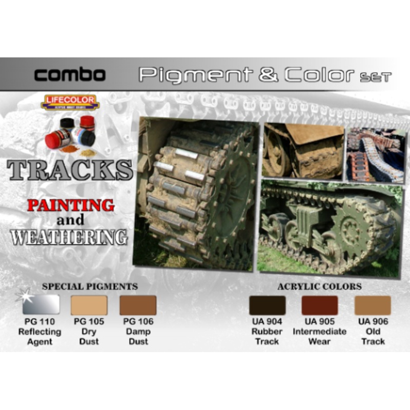 LifeColor SPG03 Rusty Pigment And Colour Combo Acrylic Paint Set