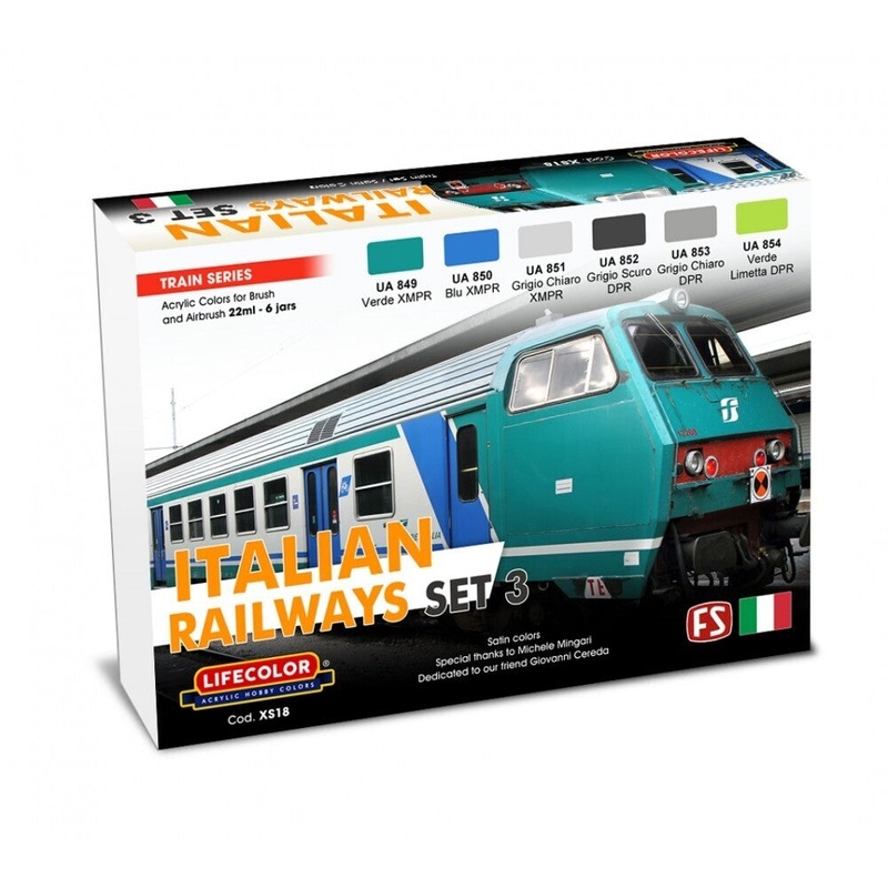 LifeColor XS18 Italian Railways Set 3 (22ml x6)