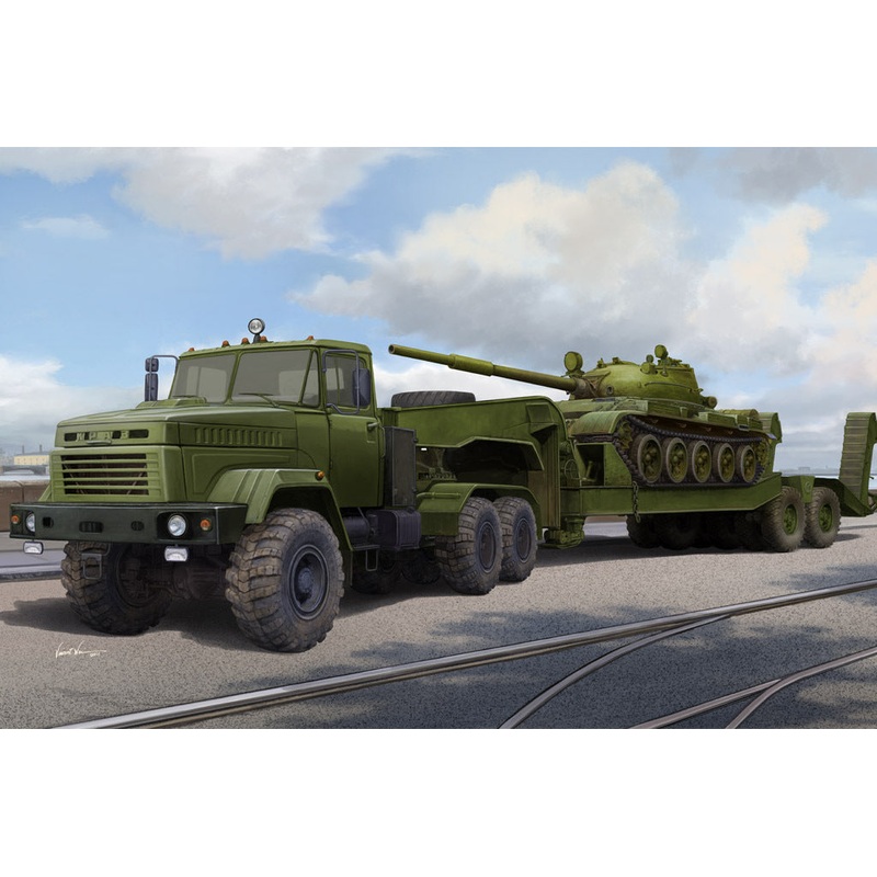 Hobby Boss 85513 1/35 Ukraine KrAZ-6446 Tractor with MAZ/ChMZAP-5247G semitrailer