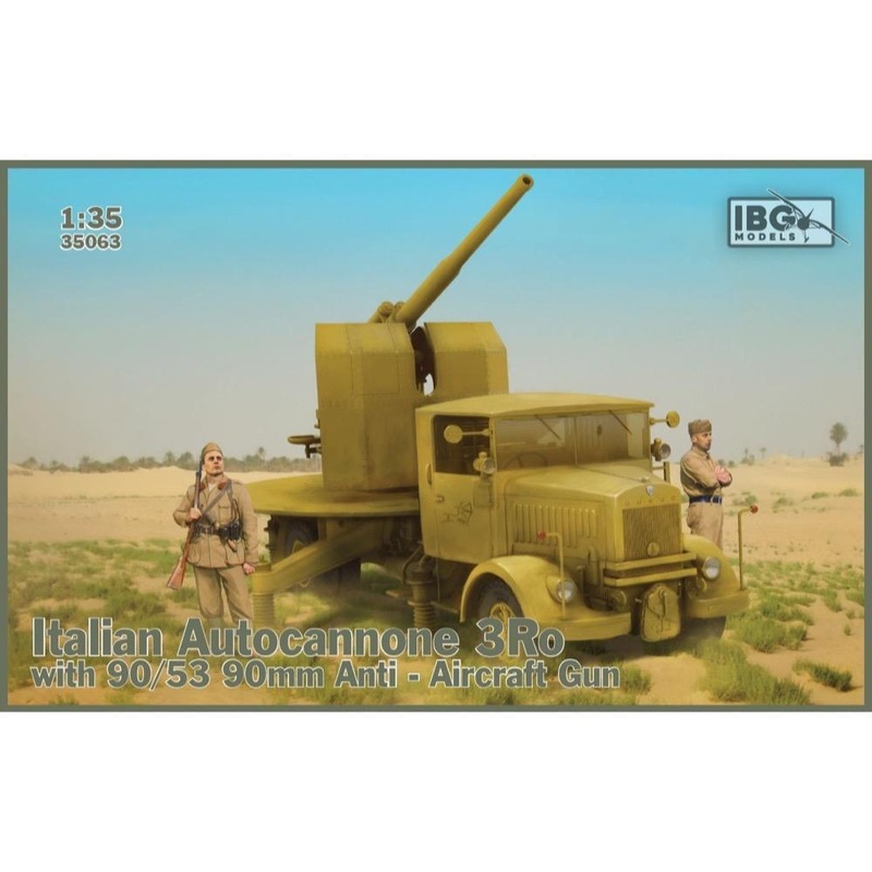 IBG Models 35063 IBG 1/35 Italian Autocannone 3Ro with 90/53 90mm AA Gun Plastic Model Kit [35063]