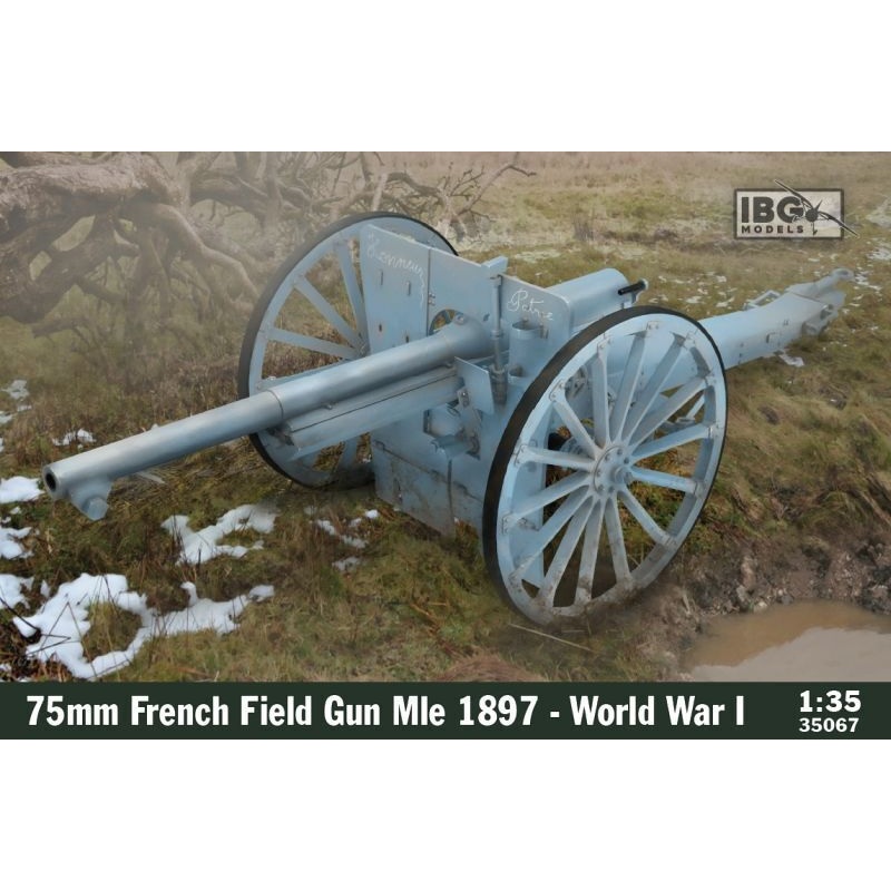 IBG Models 35067 IBG 1/35 75mm French Field Gun Mle 1897 – World War I Plastic Model Kit [35067]