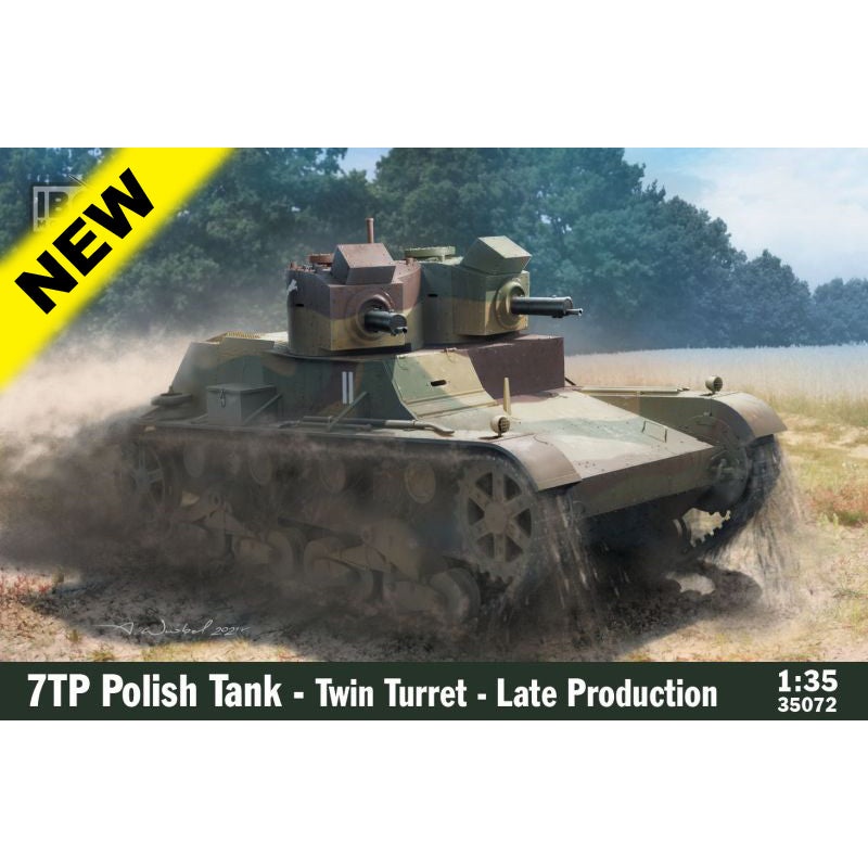 IBG Models 35072 IBG 1/35 7TP Polish Tank – Twin Turret Late production Plastic Model Kit