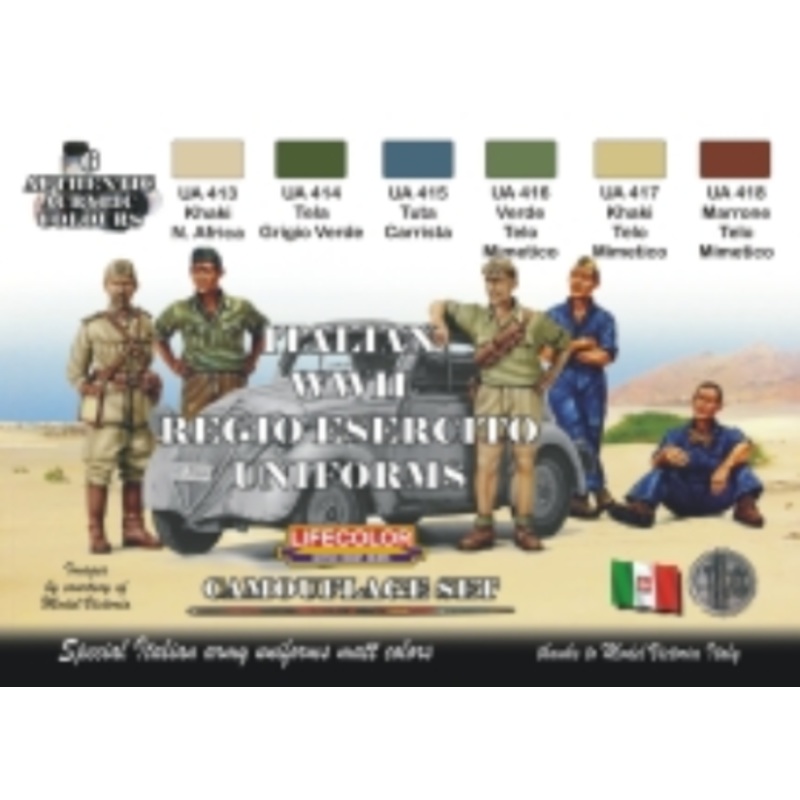 LifeColor CS14 Italian WWII Uniforms Acrylic Paint Set