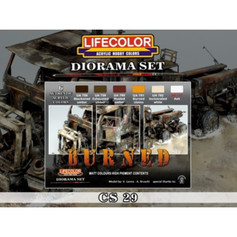 LifeColor CS29 Burned Acrylic Paint Set