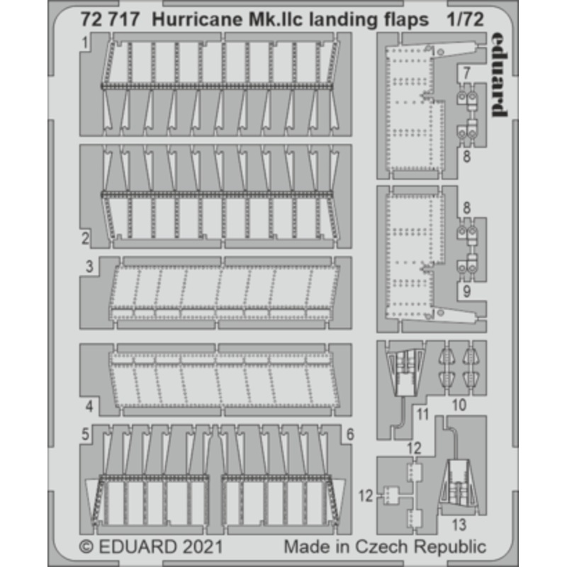 Eduard 72717 1/72 Hurricane Mk. IIc landing flaps Photo etched parts