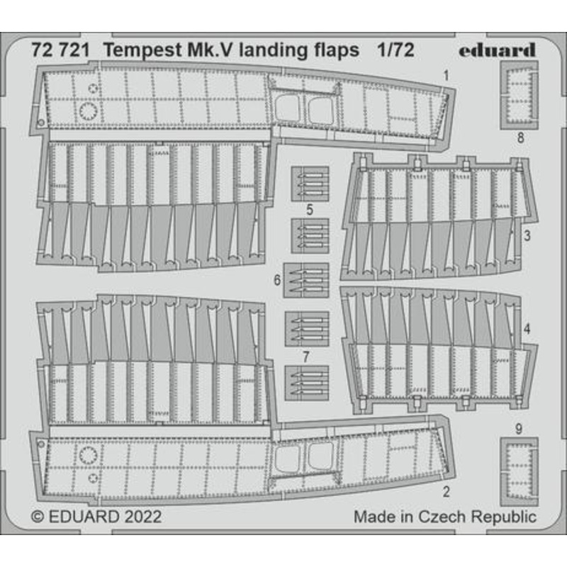 Eduard 72721 1/72 Tempest Mk. V landing flaps Photo etched parts