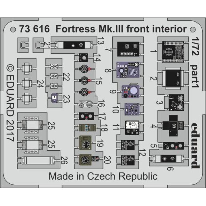 Eduard 73616 1/72 Fortress Mk. III front interior 1/72 (Airfix)