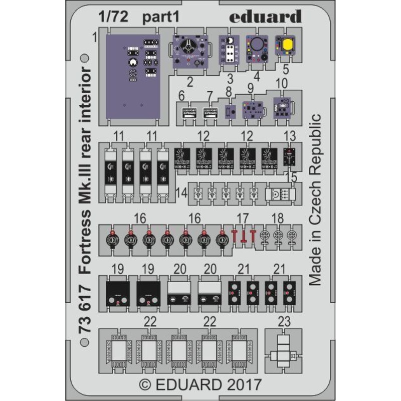 Eduard 73617 1/72 Fortress Mk. II rear interior (Airfix)