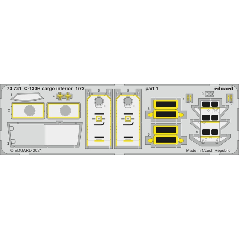Eduard 73731 1/72 C-130H cargo interior Photo etched parts