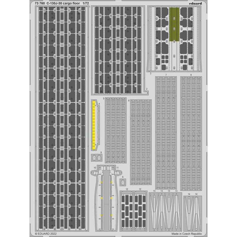 Eduard 73760 1/72 C-130J-30 cargo floor Photo etched set for Zvezda