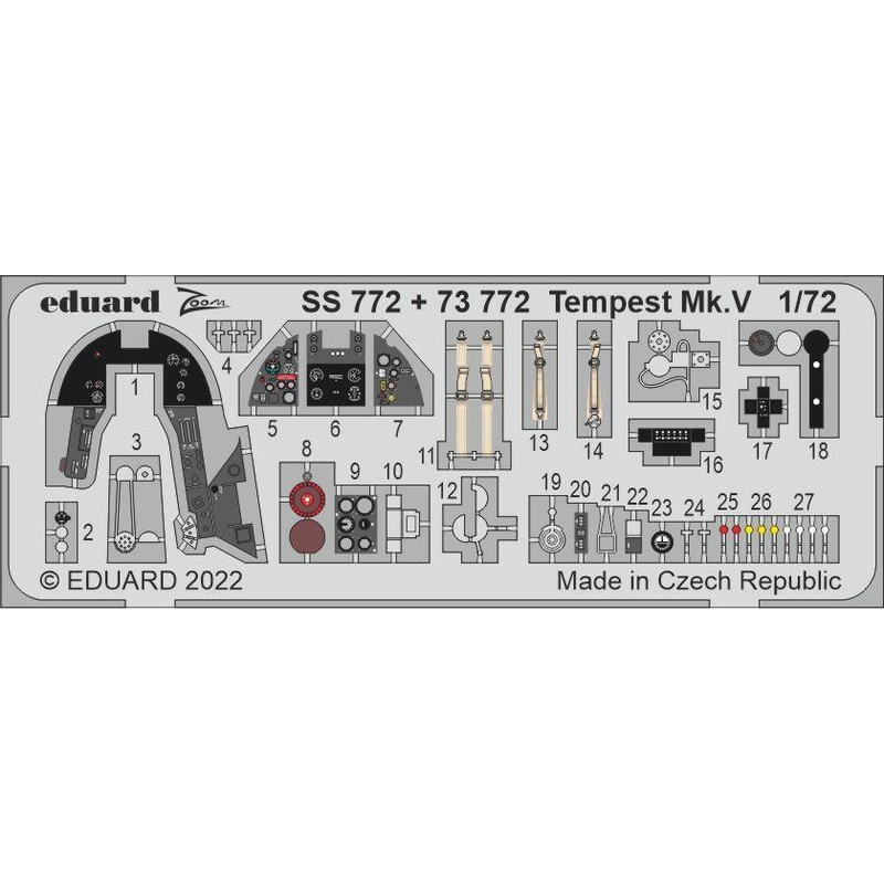 Eduard 73772 1/72 Tempest Mk. V Photo etched parts
