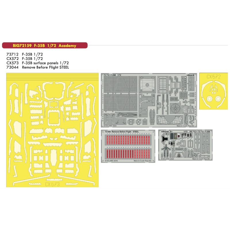 Eduard BIG72159 1/72 F-35B Photo etch set (Academy) Big Ed
