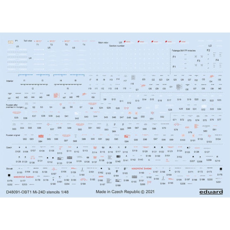 Eduard D48091 1/48 Mi-24D stencils