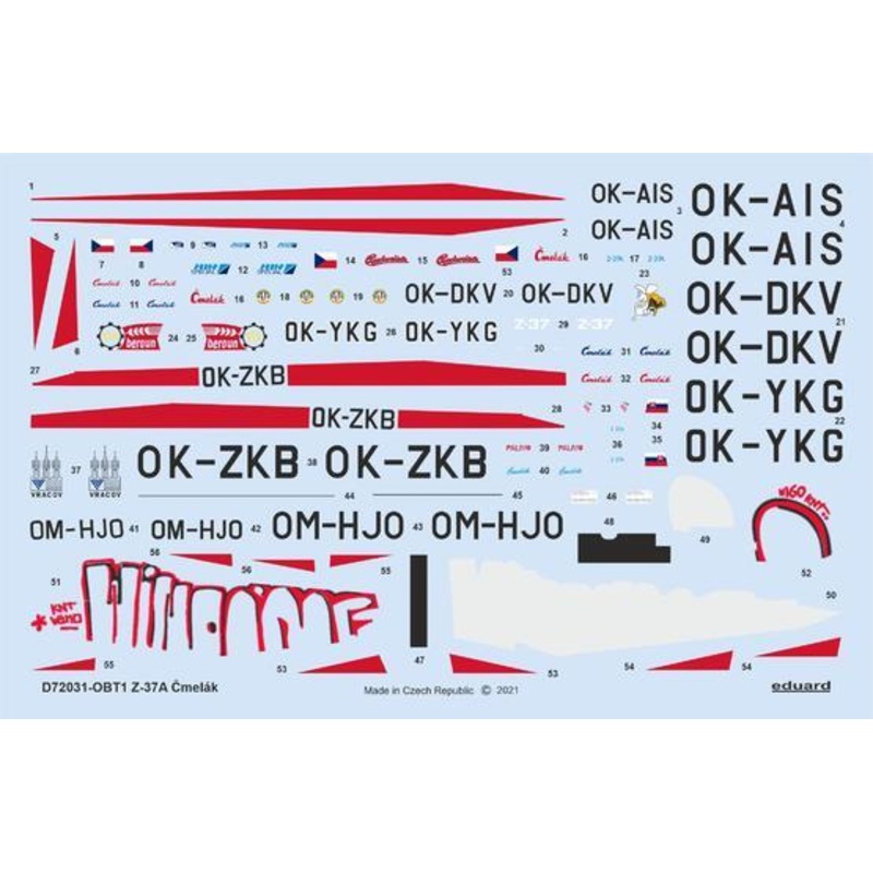 Eduard D72031 1/72 Z-37A Cmelak Decals