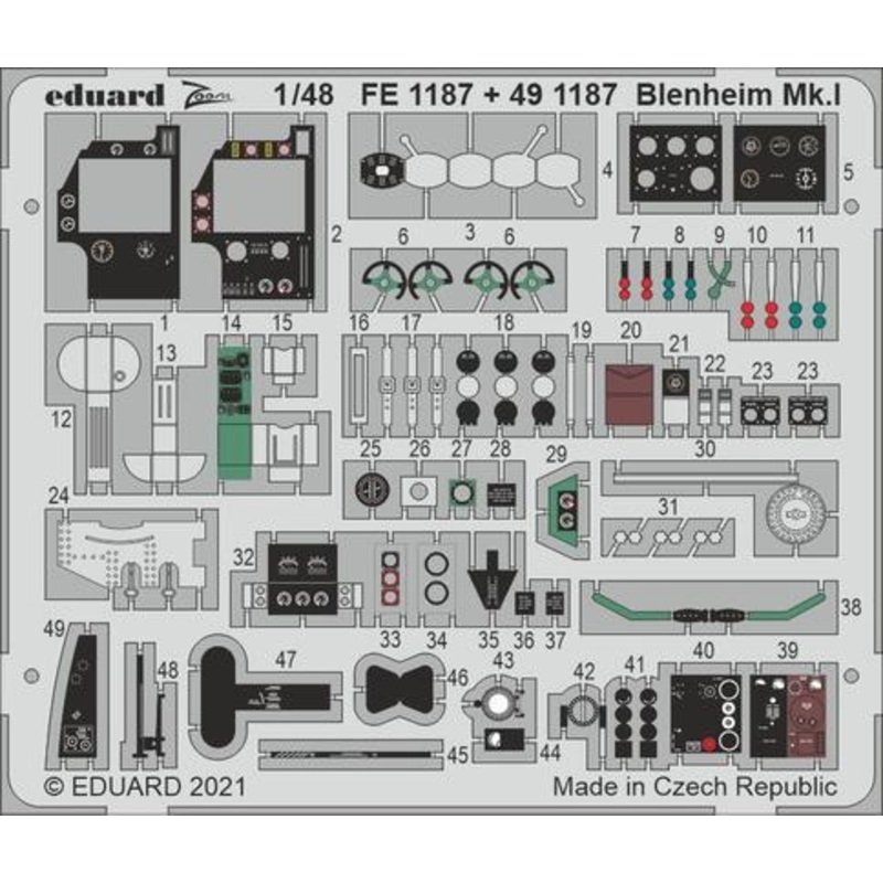 Eduard FE1187 1/48 Blenheim Mk.I Photo etched parts