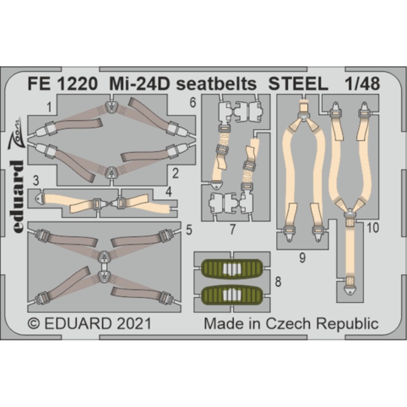Eduard FE1220 1/48 Mi-24D seatbelts STEEL Photo etched parts