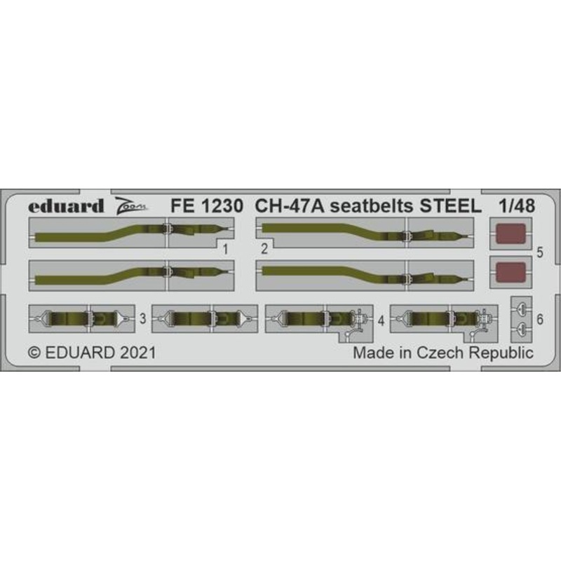 Eduard FE1230 1/48 CH-47A Seatbelts (Hobby Boss) STEEL Photo-Etched Parts