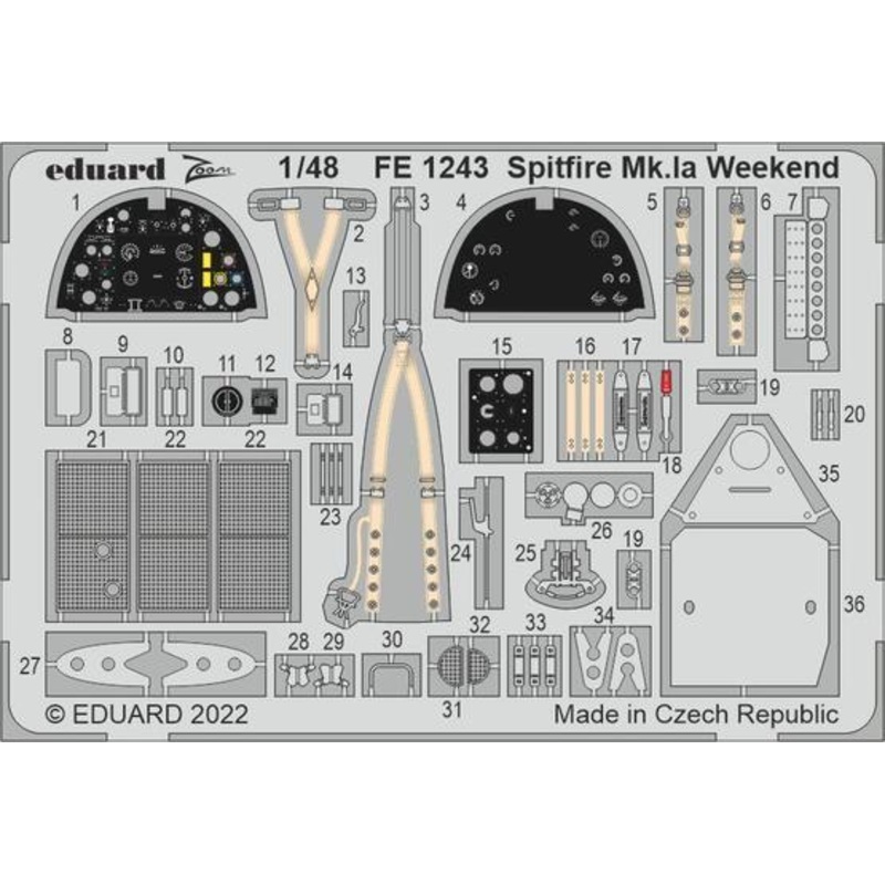 Eduard FE1243 1/48 Spitfire Mk.Ia Weekend Zoom set for