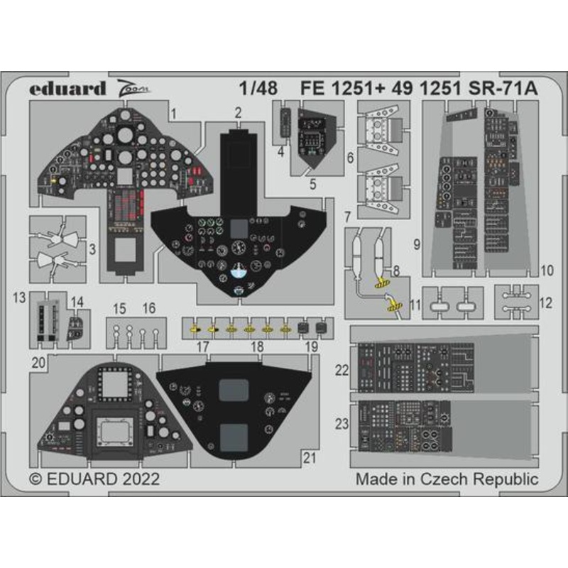 Eduard FE1251 1/48 SR-71A (Revell) Colour Photo Etch Set