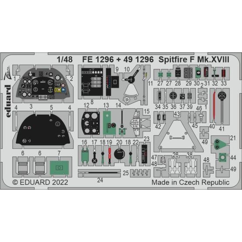 Eduard FE1296 1/48 Spitfire F Mk.XVIII Photo etched parts