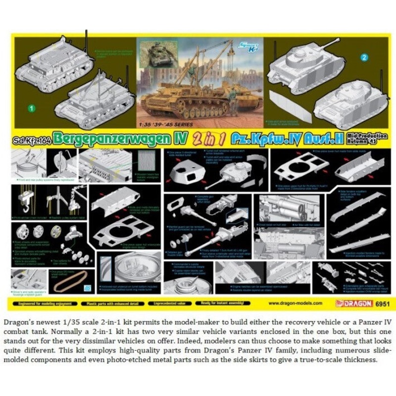 Dragon Model 6951 1/35 Bergepanzer IV / Pz.IV H (2 in 1)