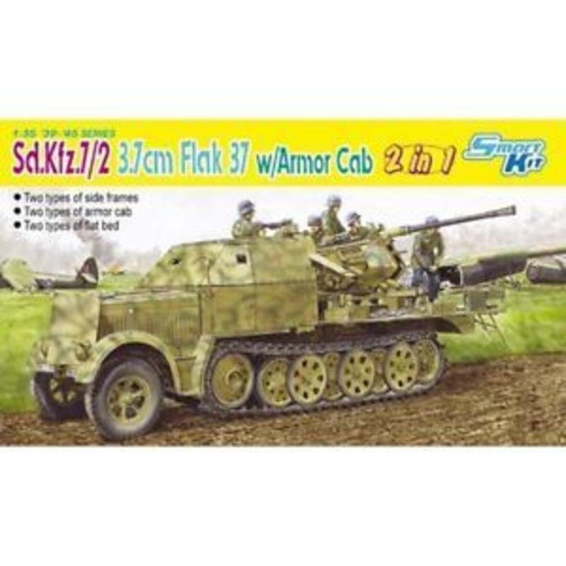 Dragon Model 6953 1/35 Sd.Kfz.7/2 3.7cm FlaK 37 w/Armor Cab or Sd.Kfz.7/2 3.7cm FlaK 36