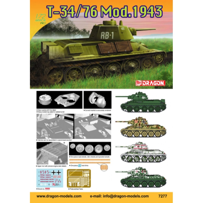 Dragon Model 7277 1/72 T-34/76 Mod. 1943