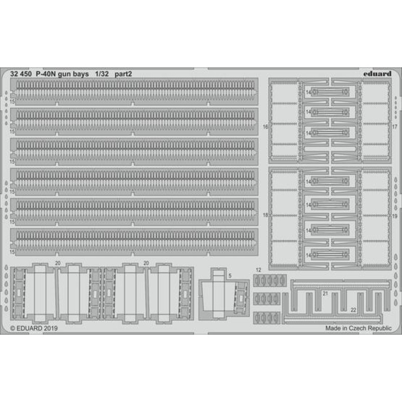 Eduard 32450 1/32 P-40N gun bays Photo etched parts