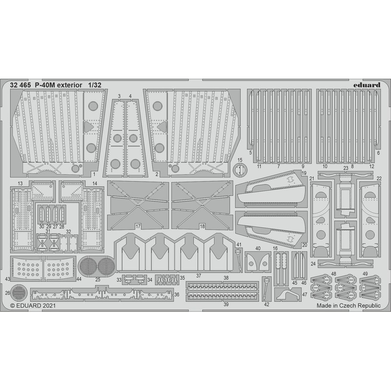 Eduard 32465 1/32 P-40M exterior Photo etched parts