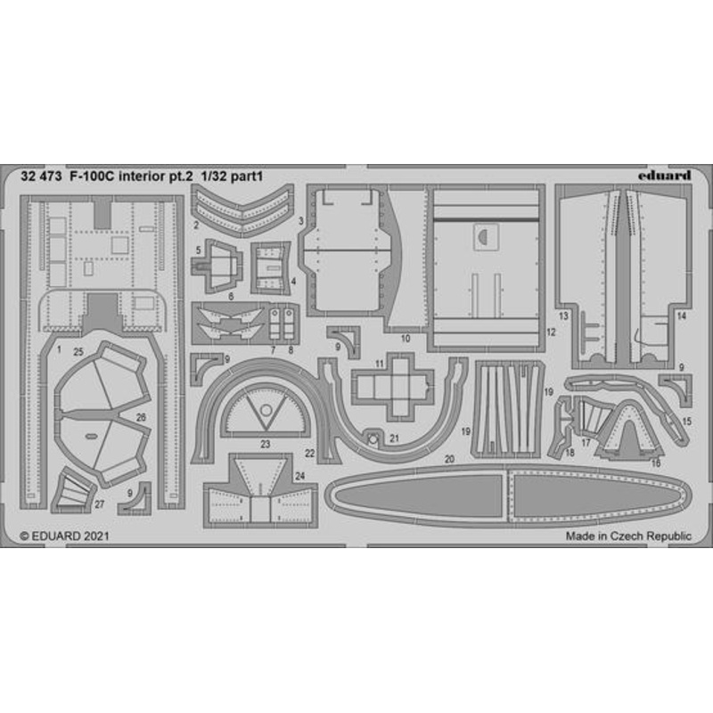 Eduard 32473 1/32 F-100C interior pt.2 Photo etched set