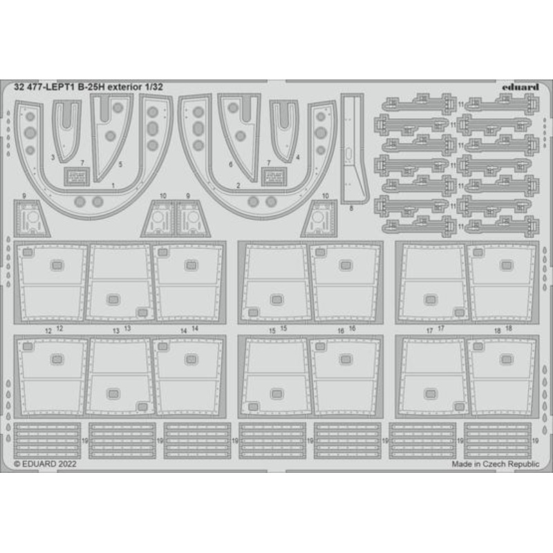 Eduard 32477 1/32 B-25H exterior Photo etched set for HKM
