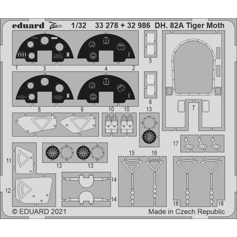 Eduard 32986 1/32 DH. 82A Tiger Moth Photo etched parts
