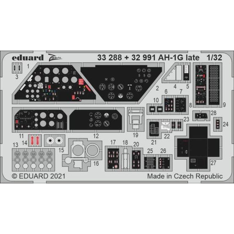 Eduard 32991 1/32 AH-1G late Photo etched parts