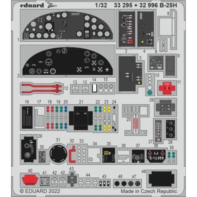 Eduard 32996 1/32 B-25H interior Photo etched set for HKM