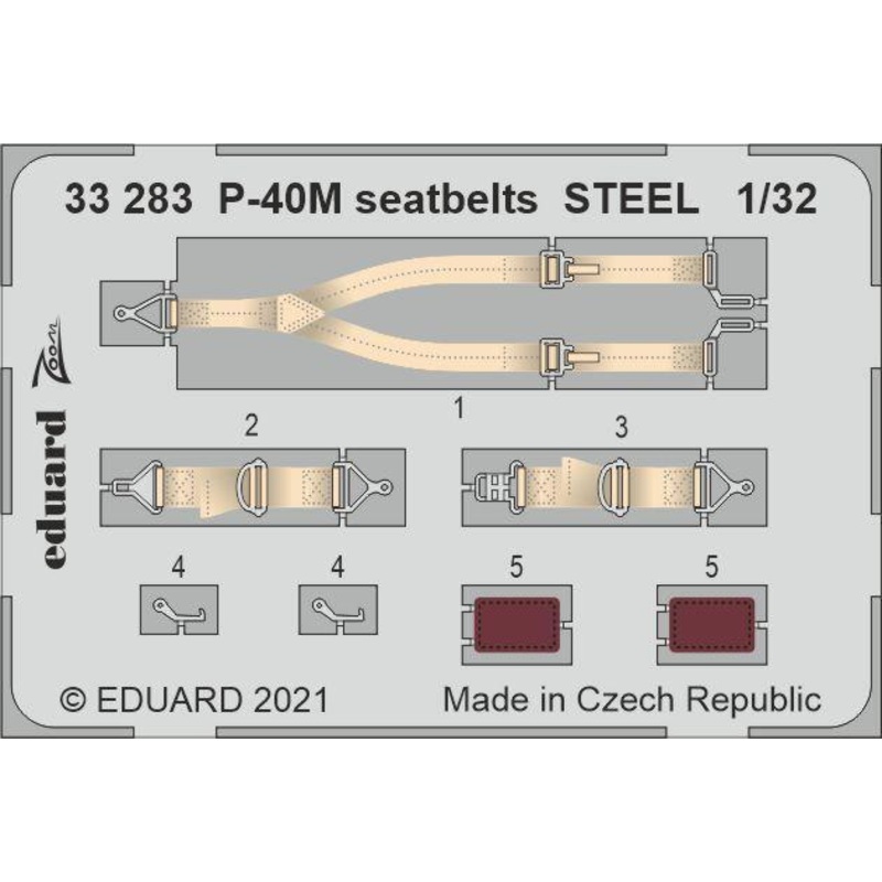 Eduard 33283 1/32 P-40M seatbelts STEEL Photo etched parts