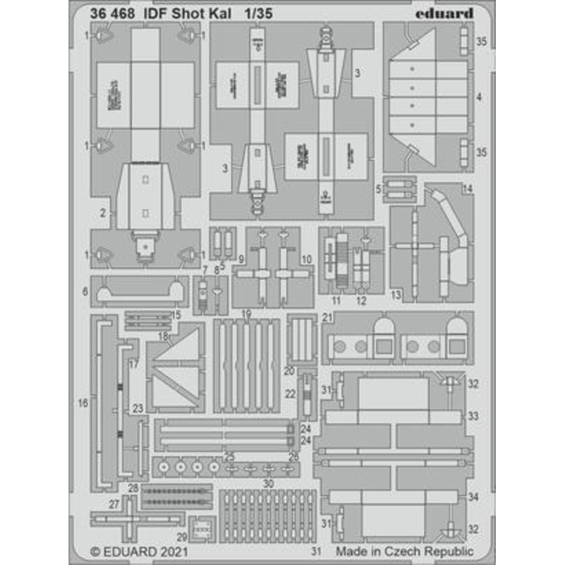 Eduard 36468 1/35 IDF Shot Kal Photo etched parts
