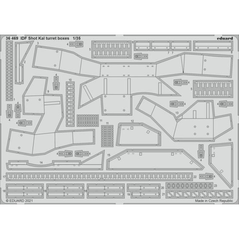 Eduard 36469 1/35 IDF Shot Kal turret boxes Photo etched parts