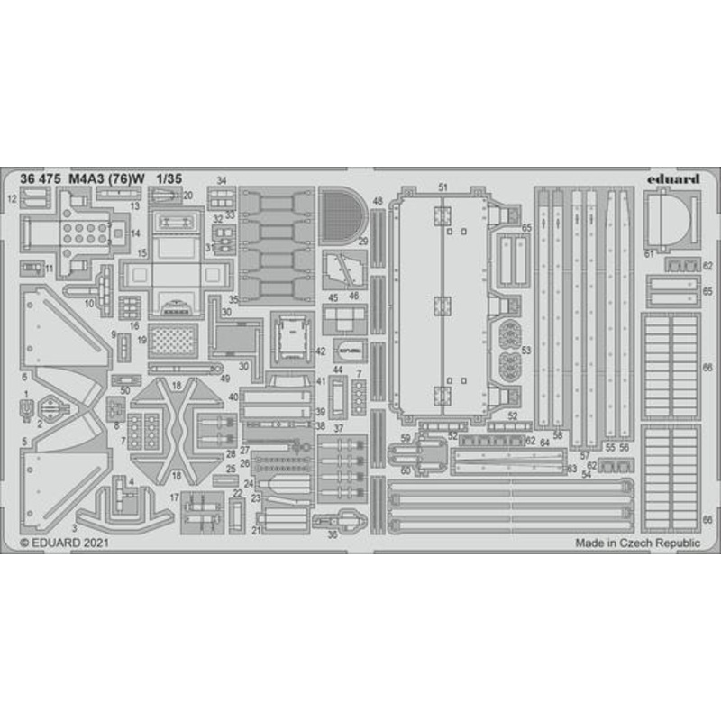Eduard 36475 1/35 M4A3 (76)W Photo etched parts