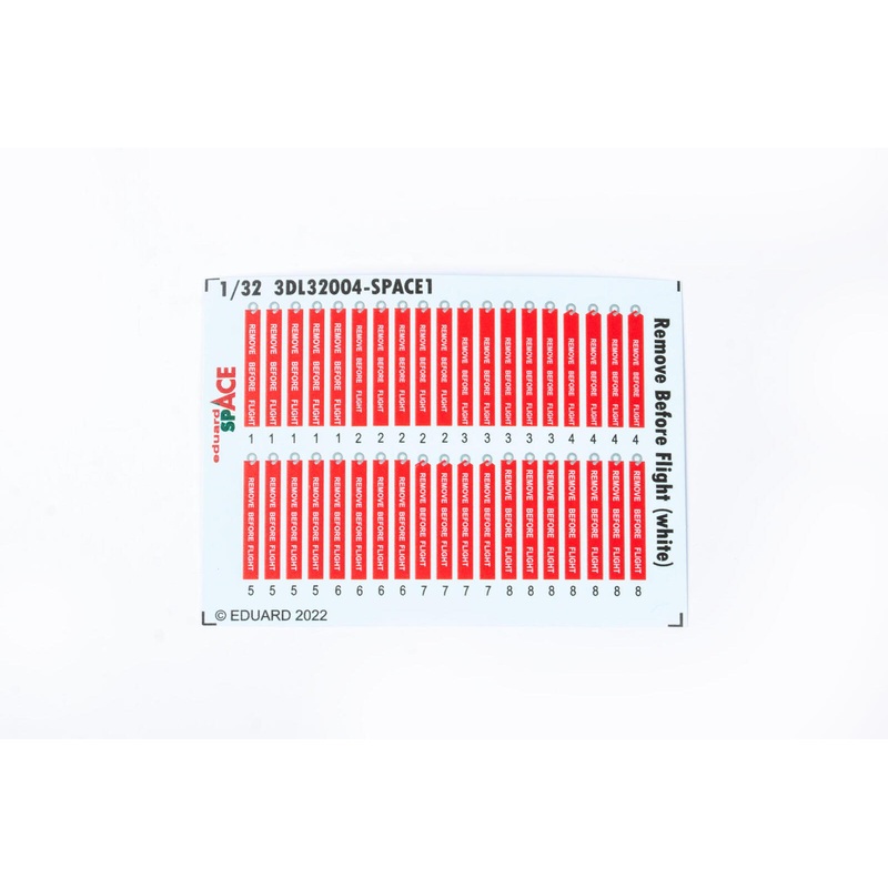 Eduard 3DL32004 1/32 Remove Before Flight (white) Space Decals