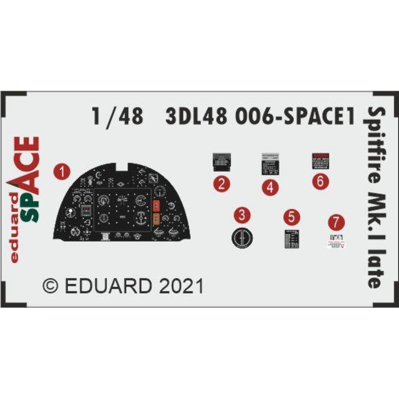 Eduard 3DL48006 1/48 Spitfire Mk.I late SPACE 3D Decals