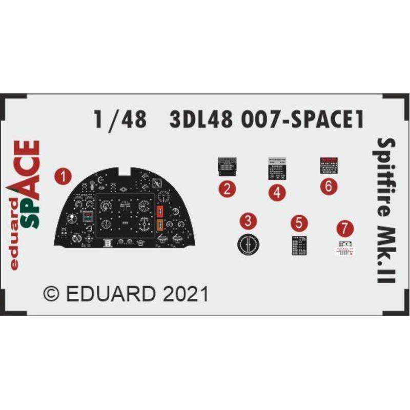 Eduard 3DL48007 1/48 Spitfire Mk.II SPACE 3D Decals
