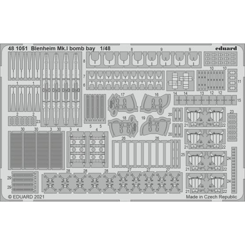 Eduard 481051 1/48 Blenheim Mk.I bomb bay Photo etched parts