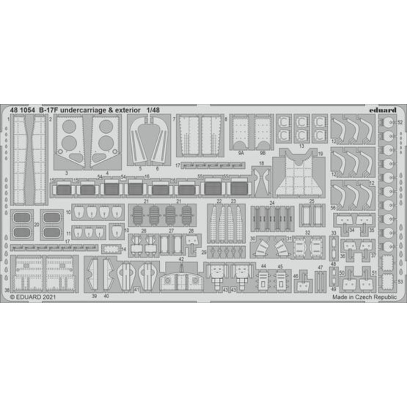 Eduard 481054 1/48 B-17F undercarriage & exterior Photo etched parts