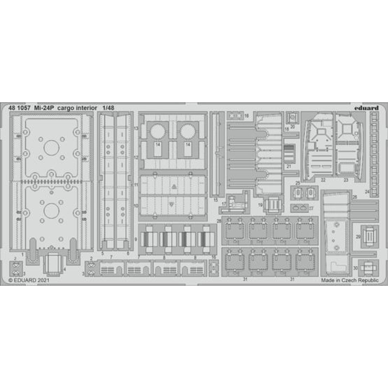 Eduard 481057 1/48 Mi-24P cargo interior Photo etched set