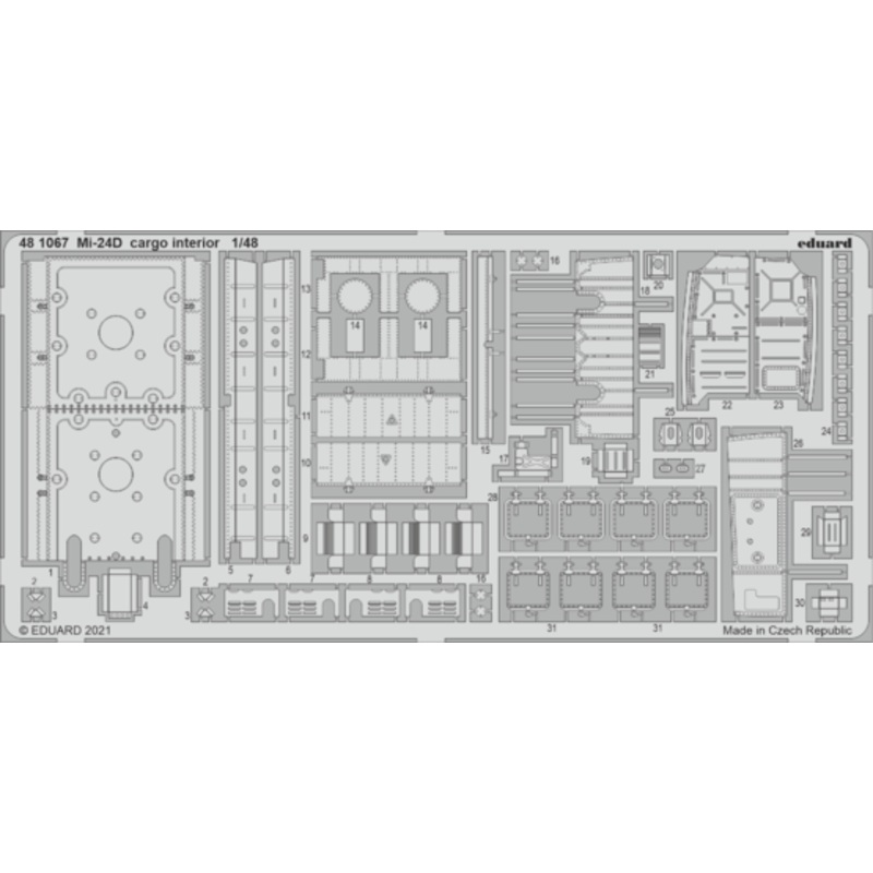 Eduard 481067 1/48 Mi-24D cargo interior Photo etched parts