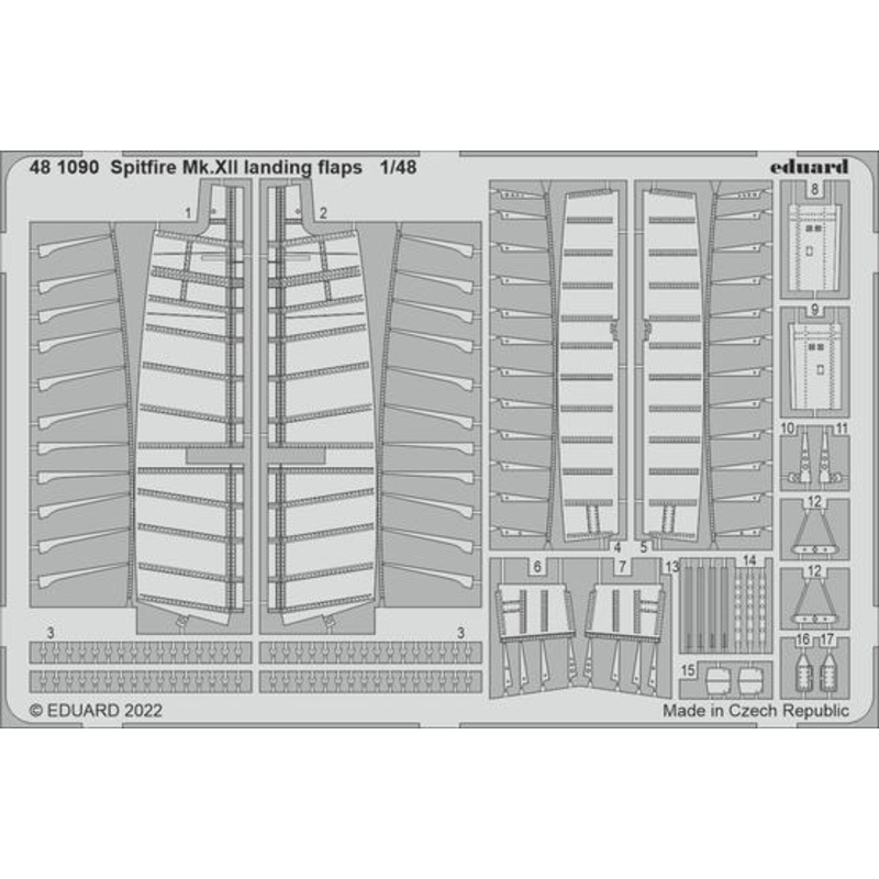 Eduard 481090 1/48 Spitfire Mk.XII landing flaps Photo etched set