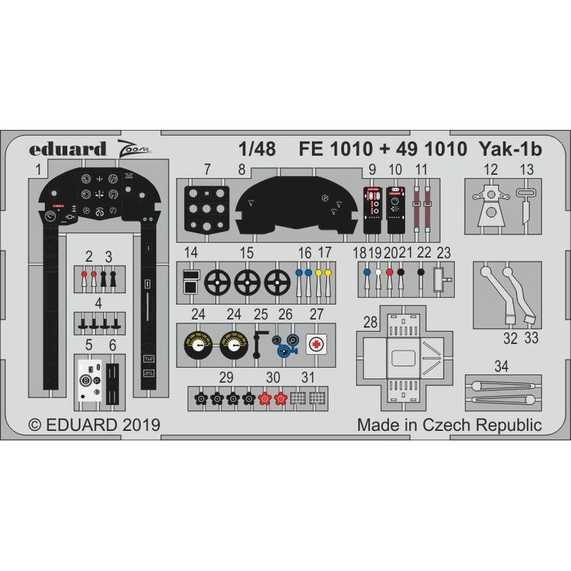 Eduard 491010 1/48 Yak-1b Photo-etch set (Zvezda)