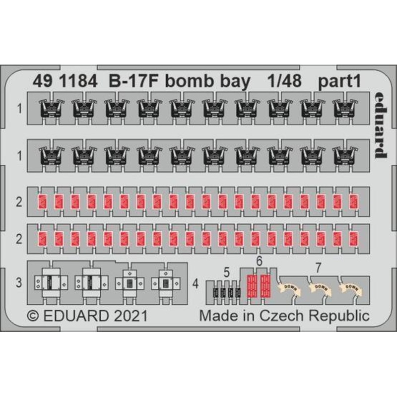 Eduard 491184 1/48 B-17F bomb bay Photo etched parts